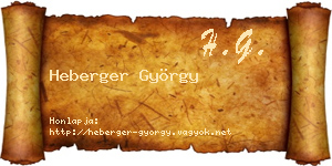 Heberger György névjegykártya
