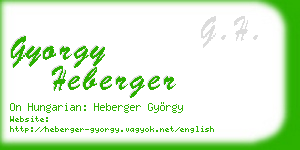gyorgy heberger business card